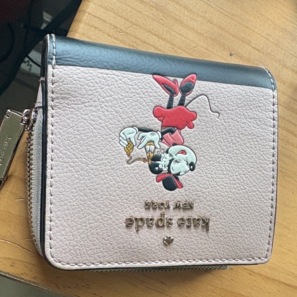 Kate Spade Pink and Black Cartoon Wallet